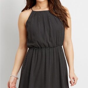 Elegant Black Polka Dot Dress